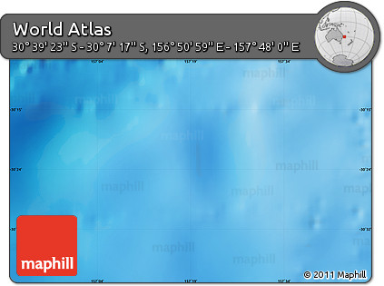 Physical Map of the Area around 30° 23' 20" S, 157° 19' 29" E