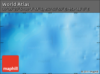 Physical Map of the Area around 30° 23' 20" S, 157° 19' 29" E