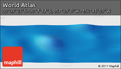 Physical Panoramic Map of the Area around 30° 23' 20" S, 157° 10' 30" W
