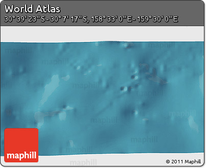 Satellite 3D Map of the Area around 30° 23' 20" S, 159° 1' 30" E