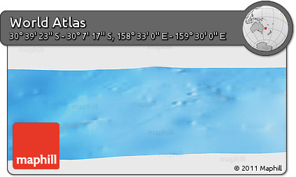 Physical Panoramic Map of the Area around 30° 23' 20" S, 159° 1' 30" E