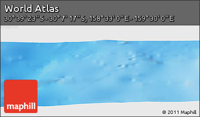 Physical Panoramic Map of the Area around 30° 23' 20" S, 159° 1' 30" E