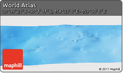 Physical Panoramic Map of the Area around 30° 23' 20" S, 159° 1' 30" E