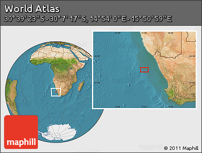 Satellite Location Map of the Area around 30° 23' 20" S, 15° 22' 30" E