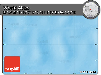 Physical Map of the Area around 30° 23' 20" S, 161° 34' 29" E