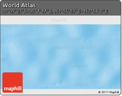 Shaded Relief 3D Map of the Area around 30° 23' 20" S, 162° 25' 30" E