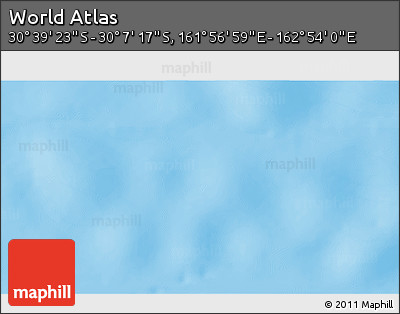 Shaded Relief 3D Map of the Area around 30° 23' 20" S, 162° 25' 30" E