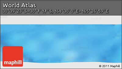 Physical Panoramic Map of the Area around 30° 23' 20" S, 164° 58' 29" E
