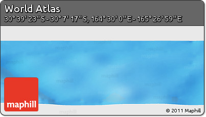 Physical Panoramic Map of the Area around 30° 23' 20" S, 164° 58' 29" E