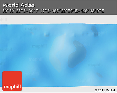 Physical 3D Map of the Area around 30° 23' 20" S, 165° 49' 29" E