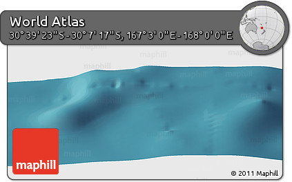 Satellite Panoramic Map of the Area around 30° 23' 20" S, 167° 31' 30" E