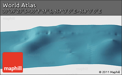 Satellite Panoramic Map of the Area around 30° 23' 20" S, 167° 31' 30" E