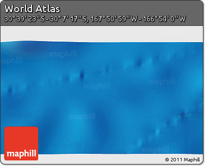 Physical 3D Map of the Area around 30° 23' 20" S, 167° 22' 30" W