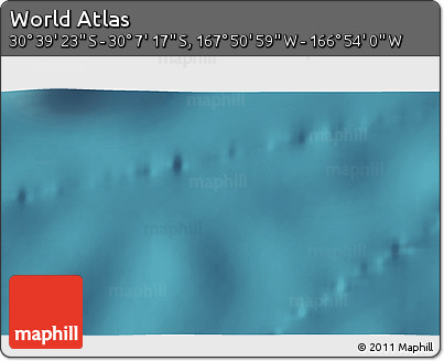 Satellite 3D Map of the Area around 30° 23' 20" S, 167° 22' 30" W