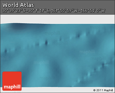 Satellite 3D Map of the Area around 30° 23' 20" S, 167° 22' 30" W