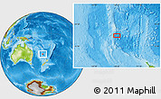 Physical Location Map of the area around 30° 23' 20" S, 168° 22' 30" E
