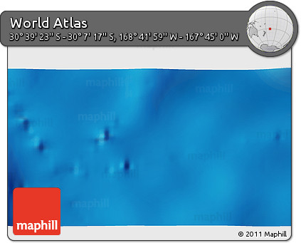 Physical 3D Map of the Area around 30° 23' 20" S, 168° 13' 29" W