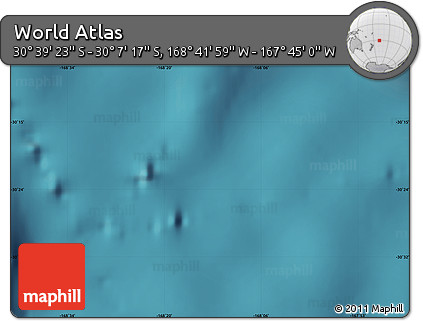 Satellite Map of the Area around 30° 23' 20" S, 168° 13' 29" W