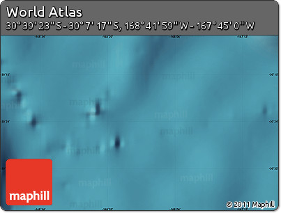 Satellite Map of the Area around 30° 23' 20" S, 168° 13' 29" W