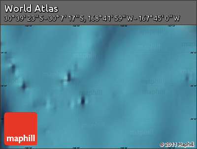 Satellite Map of the Area around 30° 23' 20" S, 168° 13' 29" W