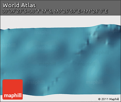 Satellite 3D Map of the Area around 30° 23' 20" S, 170° 55' 30" E