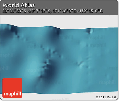Satellite 3D Map of the Area around 30° 23' 20" S, 171° 46' 30" E