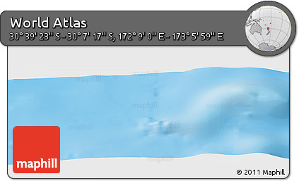 Physical Panoramic Map of the Area around 30° 23' 20" S, 172° 37' 30" E