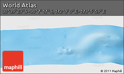 Physical Panoramic Map of the Area around 30° 23' 20" S, 172° 37' 30" E