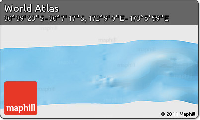 Physical Panoramic Map of the Area around 30° 23' 20" S, 172° 37' 30" E