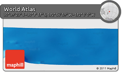 Physical Panoramic Map of the Area around 30° 23' 20" S, 172° 28' 29" W
