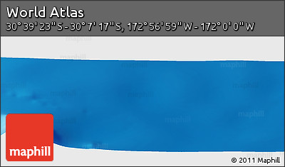 Physical Panoramic Map of the Area around 30° 23' 20" S, 172° 28' 29" W