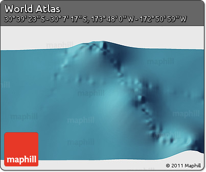 Satellite 3D Map of the Area around 30° 23' 20" S, 173° 19' 29" W