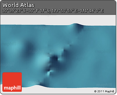 Satellite 3D Map of the Area around 30° 23' 20" S, 174° 19' 29" E