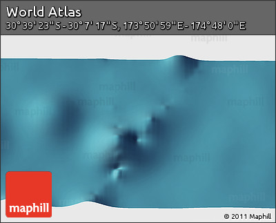 Satellite 3D Map of the Area around 30° 23' 20" S, 174° 19' 29" E