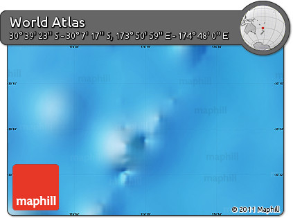 Physical Map of the Area around 30° 23' 20" S, 174° 19' 29" E