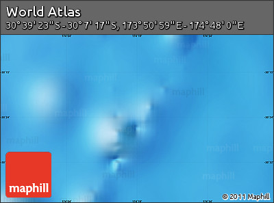 Physical Map of the Area around 30° 23' 20" S, 174° 19' 29" E