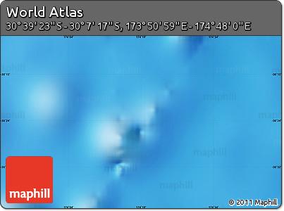 Physical Map of the Area around 30° 23' 20" S, 174° 19' 29" E