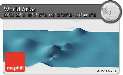 Satellite Panoramic Map of the Area around 30° 23' 20" S, 174° 19' 29" E