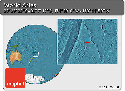 Satellite Location Map of the Area around 30° 23' 20" S, 174° 10' 30" W