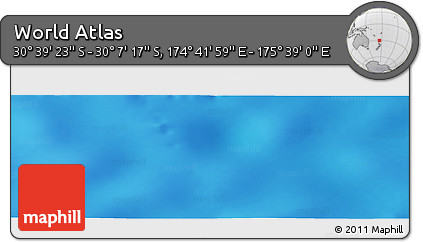 Physical Panoramic Map of the Area around 30° 23' 20" S, 175° 10' 30" E
