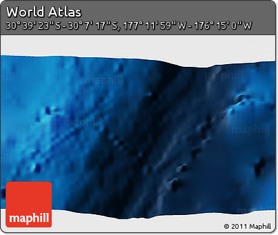 Physical 3D Map of the Area around 30° 23' 20" S, 176° 43' 29" W