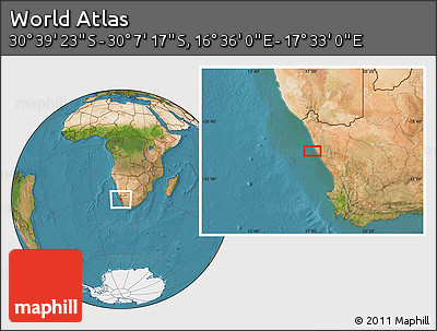 Satellite Location Map of the Area around 30° 23' 20" S, 17° 4' 30" E