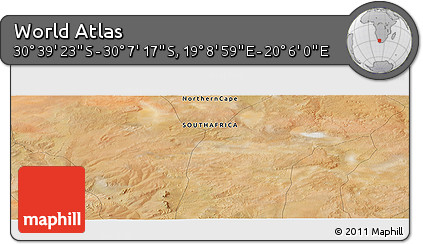 Satellite Panoramic Map of the Area around 30° 23' 20" S, 19° 37' 30" E