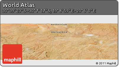 Satellite Panoramic Map of the Area around 30° 23' 20" S, 19° 37' 30" E