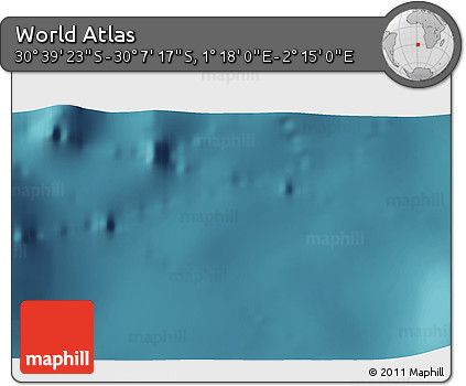 Satellite 3D Map of the Area around 30° 23' 20" S, 1° 46' 29" E