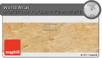 Satellite Panoramic Map of the Area around 30° 23' 20" S, 20° 28' 30" E