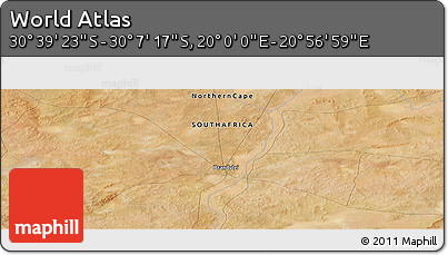 Satellite Panoramic Map of the Area around 30° 23' 20" S, 20° 28' 30" E