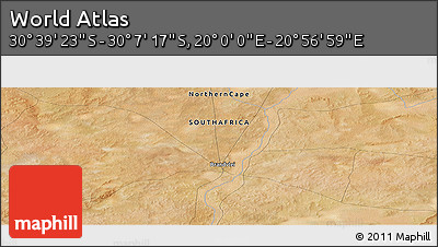 Satellite Panoramic Map of the Area around 30° 23' 20" S, 20° 28' 30" E