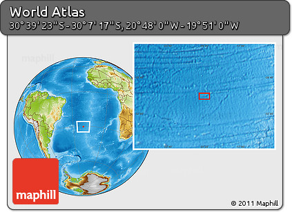 Physical Location Map of the Area around 30° 23' 20" S, 20° 19' 30" W