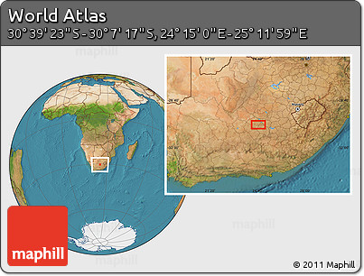 Satellite Location Map of the Area around 30° 23' 20" S, 24° 43' 30" E